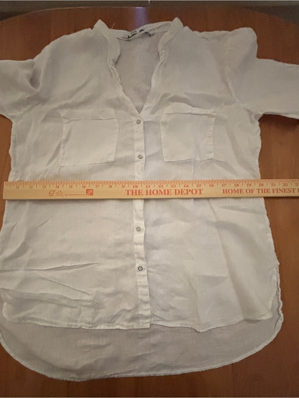 Zara 100% Linen White Button Up Shirt ~ Women’s Large - Picture 10 of 16